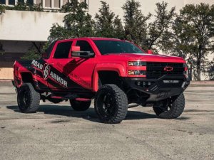 Chevrolet 2500 Bumper - Front - Road Armor - SPARTAN with Bolt-On Pre-Runner Guard - Tex Blk - `15-`19